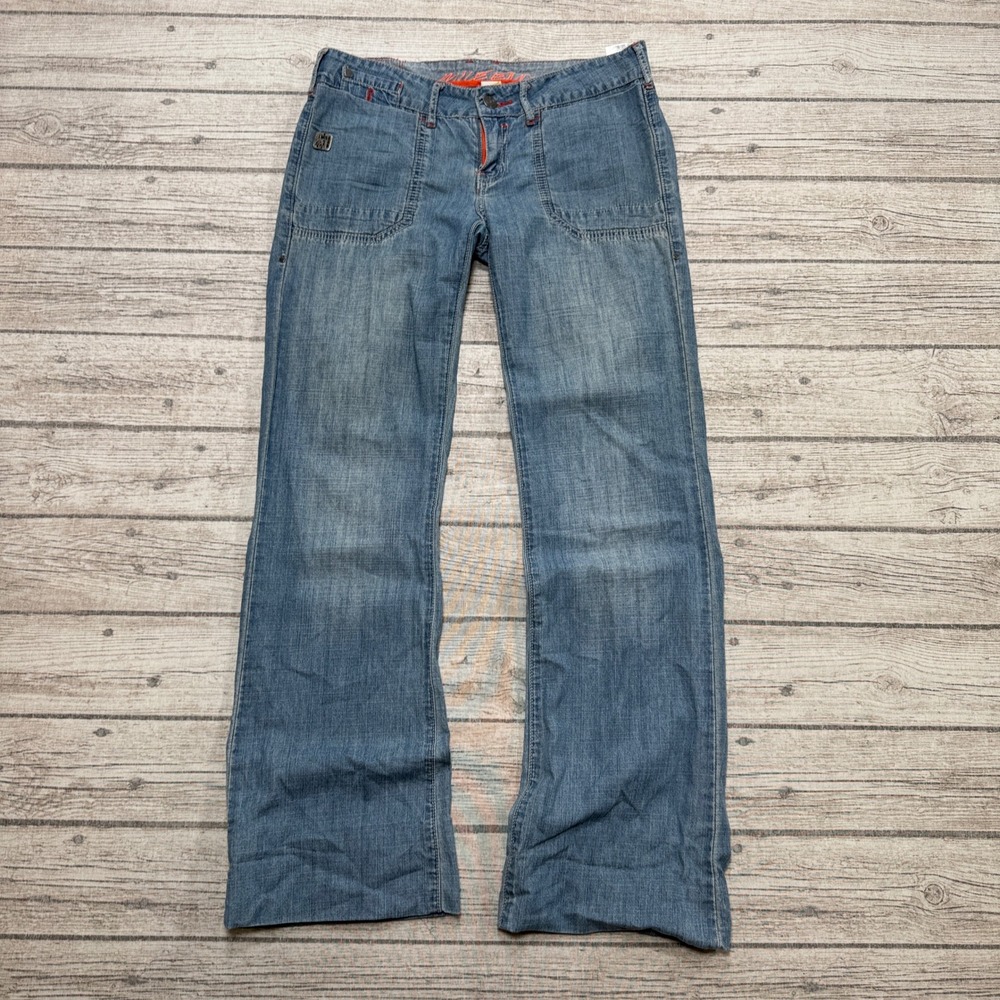 Y2K Mile End Jeans Women's 27 Blue Light Wash Straight Leg Relaxed Fit Utility